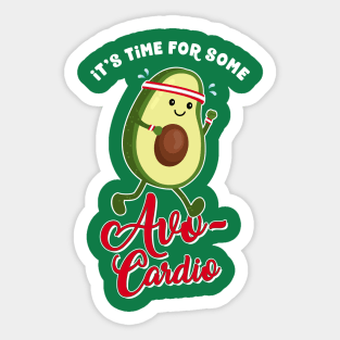 It's time for Avo-Cardio -Running fitness Vegan Gift Sticker